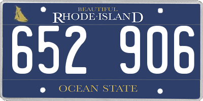 RI license plate 652906