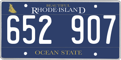 RI license plate 652907