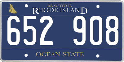 RI license plate 652908
