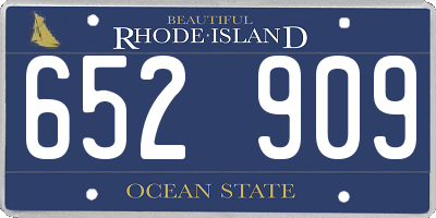 RI license plate 652909