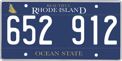 RI license plate 652912