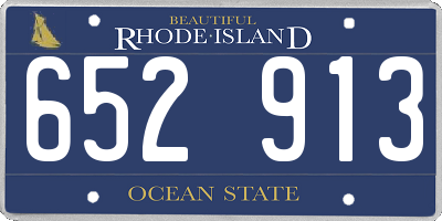 RI license plate 652913