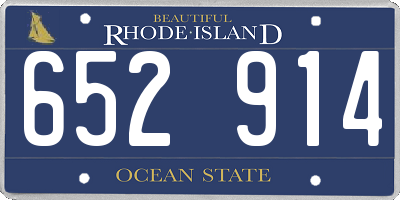 RI license plate 652914