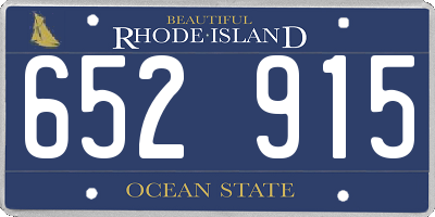 RI license plate 652915
