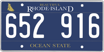 RI license plate 652916
