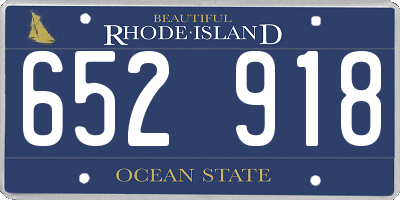 RI license plate 652918