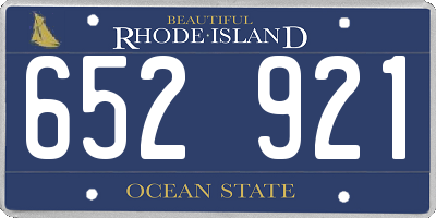 RI license plate 652921