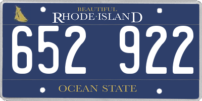 RI license plate 652922