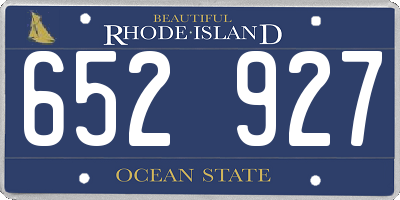 RI license plate 652927