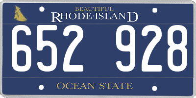 RI license plate 652928