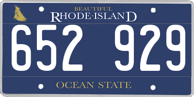 RI license plate 652929