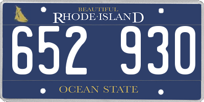 RI license plate 652930