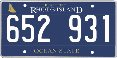RI license plate 652931