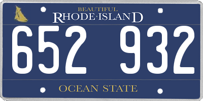 RI license plate 652932