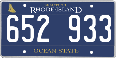 RI license plate 652933