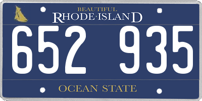 RI license plate 652935