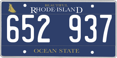 RI license plate 652937