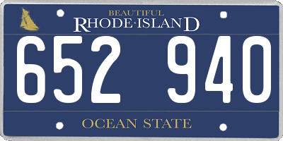 RI license plate 652940