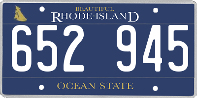 RI license plate 652945