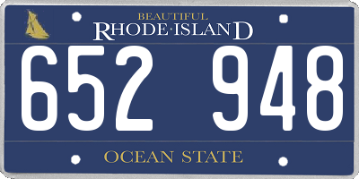 RI license plate 652948