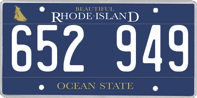 RI license plate 652949