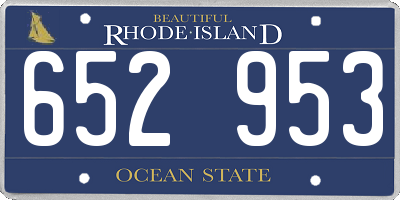 RI license plate 652953