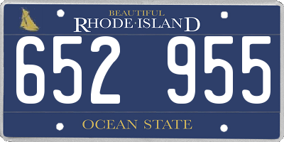 RI license plate 652955