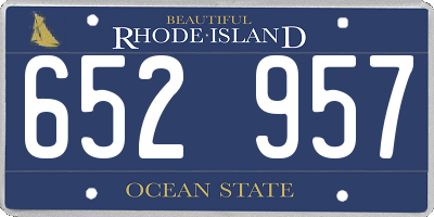 RI license plate 652957
