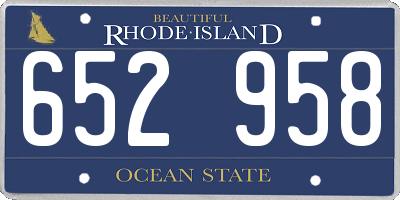 RI license plate 652958