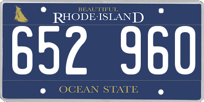 RI license plate 652960