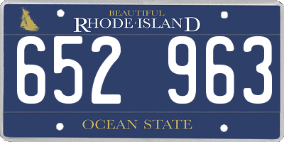 RI license plate 652963