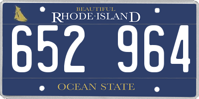 RI license plate 652964