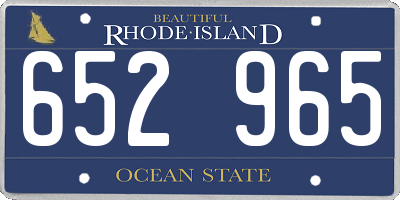 RI license plate 652965