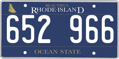 RI license plate 652966