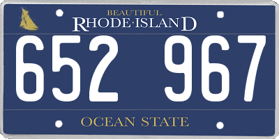 RI license plate 652967
