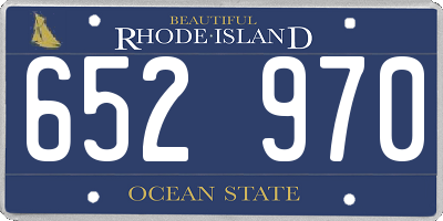 RI license plate 652970