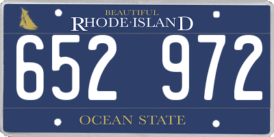 RI license plate 652972