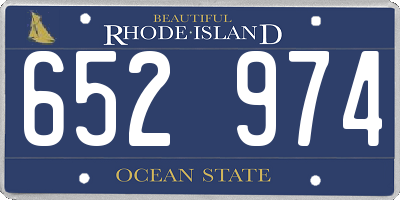 RI license plate 652974