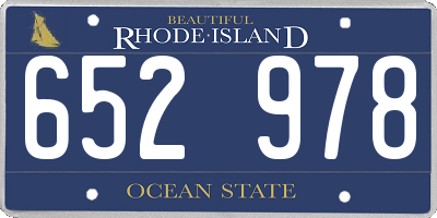 RI license plate 652978