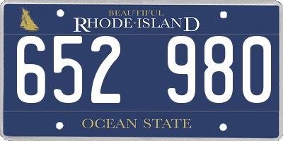 RI license plate 652980