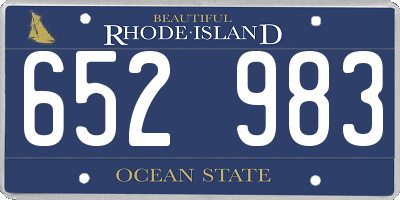 RI license plate 652983