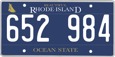 RI license plate 652984