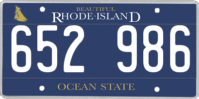RI license plate 652986
