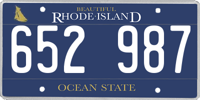 RI license plate 652987