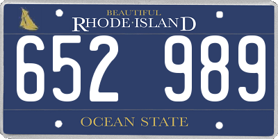 RI license plate 652989