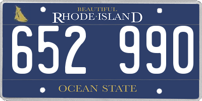 RI license plate 652990