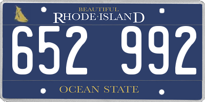 RI license plate 652992