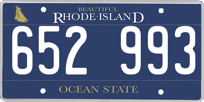 RI license plate 652993