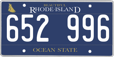 RI license plate 652996