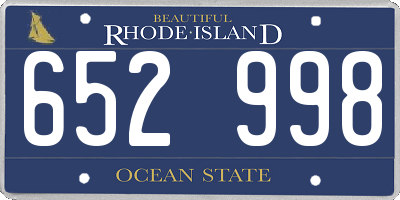 RI license plate 652998
